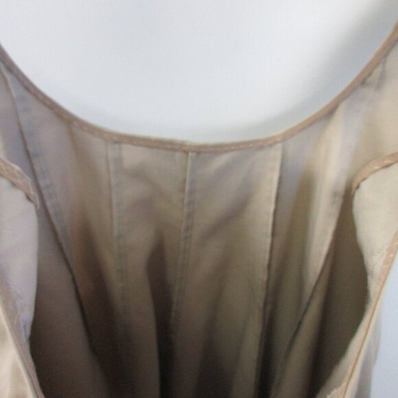 Club Monaco Women Pleated Tank Top S Beige Swing Blouse Cotton Blend Preppy 184 - Picture 7 of 11